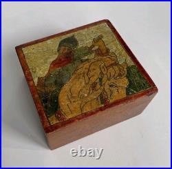 RARE Antique Russian Wooden Box Sergiev Posad Early 20th Century Russian Style