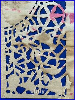 RARE Antique Scherenschnitte Cut Out Paper stencil Hand cut Early Silhouette