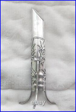 RARE Antique Silver Taper Vase Wang Hing Mid 19th to early 20th Century 93g