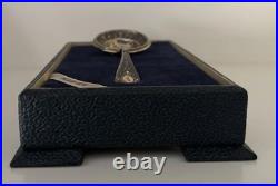 RARE Antique Silver Tea Strainer, Plata 800 23g Original Box