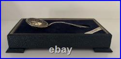 RARE Antique Silver Tea Strainer, Plata 800 23g Original Box