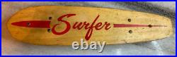 RARE Antique Vintage 1960s Wooden Wood Early Skateboard Surfer Metal Wheels