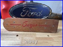 RARE Antique Vintage 1960s Wooden Wood Early Skateboard Surfer Metal Wheels
