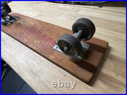 RARE Antique Vintage 1960s Wooden Wood Early Skateboard Surfer Metal Wheels