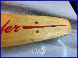 RARE Antique Vintage 1960s Wooden Wood Early Skateboard Surfer Metal Wheels