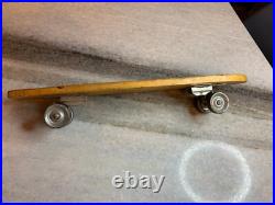 RARE Antique Vintage 1960s Wooden Wood Early Skateboard Surfer Metal Wheels