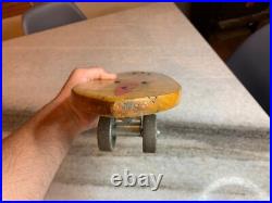 RARE Antique Vintage 1960s Wooden Wood Early Skateboard Surfer Metal Wheels