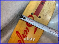RARE Antique Vintage 1960s Wooden Wood Early Skateboard Surfer Metal Wheels