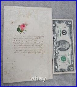 RARE Antique Vintage Early Victorian Handcrafted Folk Art Love Valentine Card