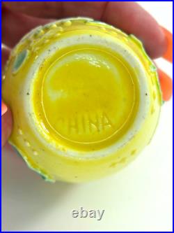 RARE Antique Wang Bing Rong Type Raised Relief Vase Mini 19th c Early 20th c