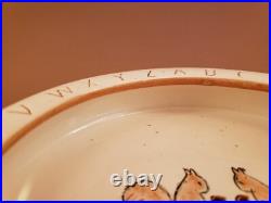 RARE Antique Weller Pottery Cereal Bowl Squirrels ABC For Child Baby 1920- 1930s