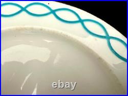 RARE Antique c1912 Minton Porcelain Breakfast Tea Trio Large Blue Ribbon Pat8466 RARE Antique c1912 Minton Porcelain Breakfast Tea Trio Large Blue Ribbon Pat8466