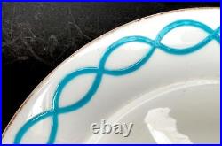 RARE Antique c1912 Minton Porcelain Breakfast Tea Trio Large Blue Ribbon Pat8466 RARE Antique c1912 Minton Porcelain Breakfast Tea Trio Large Blue Ribbon Pat8466