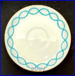 RARE Antique c1912 Minton Porcelain Breakfast Tea Trio Large Blue Ribbon Pat8466 RARE Antique c1912 Minton Porcelain Breakfast Tea Trio Large Blue Ribbon Pat8466