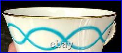 RARE Antique c1912 Minton Porcelain Breakfast Tea Trio Large Blue Ribbon Pat8466 RARE Antique c1912 Minton Porcelain Breakfast Tea Trio Large Blue Ribbon Pat8466