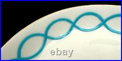 RARE Antique c1912 Minton Porcelain Breakfast Tea Trio Large Blue Ribbon Pat8466 RARE Antique c1912 Minton Porcelain Breakfast Tea Trio Large Blue Ribbon Pat8466