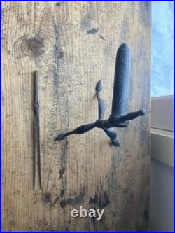 RARE! Antique primitive 1700s Early 1800s Three Leg Wrought Iron Goffering iron