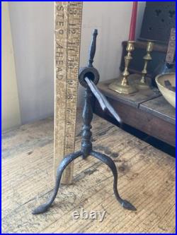 RARE! Antique primitive 1700s Early 1800s Three Leg Wrought Iron Goffering iron