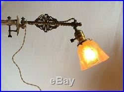 RARE Articulated Swivel Arm Early Electric Medical Lamp Clamp Bergmann Era 19thC