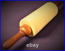 RARE BEAUTIFUL McCOY VINTAGE 1915 AMERICAN POTTERY ROLLING PIN YELLOW WARE MINT