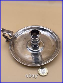 RARE BOWLES NASH 1721 GEORGE I SOLID SILVER CHAMBERSTICK, LONDON 223.8g
