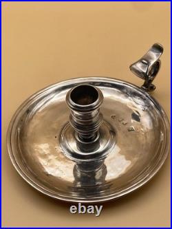 RARE BOWLES NASH 1721 GEORGE I SOLID SILVER CHAMBERSTICK, LONDON 223.8g