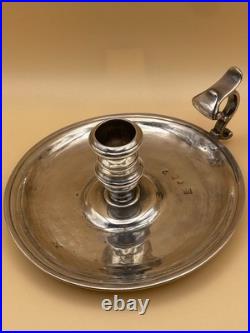 RARE BOWLES NASH 1721 GEORGE I SOLID SILVER CHAMBERSTICK, LONDON 223.8g