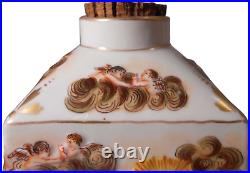 RARE CAPODIMONTE NAPLES ITALY EARLY 19TH C ANTIQUE SGND DEC PRCLN CER JAR WithCORK