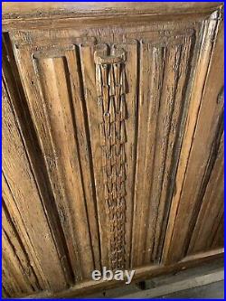 RARE EARLY 16th CENTURY LARGE CARVED PINE RUN OF LINENFOLD PANELLING