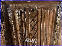 RARE EARLY 16th CENTURY LARGE CARVED PINE RUN OF LINENFOLD PANELLING