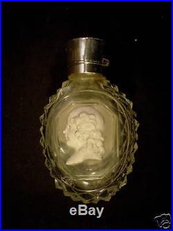 RARE EARLY 19th CENTURY FRENCH BACCARAT SULPHIDE NAPOLEON CAMEO SCENT BOTTLE