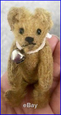 RARE EARLY ANTIQUE Circa 1910 Steiff 3.5 Miniature Brown BEAR NO ID BUY NOW NR