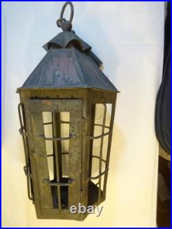 RARE EARLY ANTIQUE PRIMITIVE Hanging Cage Candle Lantern NICE EARLY PRIMITIVE