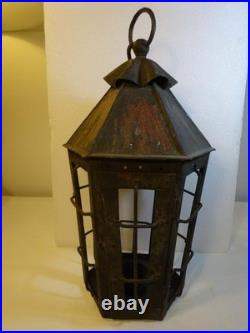 RARE EARLY ANTIQUE PRIMITIVE Hanging Cage Candle Lantern NICE EARLY PRIMITIVE
