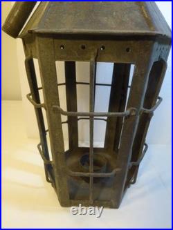RARE EARLY ANTIQUE PRIMITIVE Hanging Cage Candle Lantern NICE EARLY PRIMITIVE