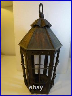 RARE EARLY ANTIQUE PRIMITIVE Hanging Cage Candle Lantern NICE EARLY PRIMITIVE