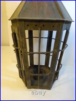 RARE EARLY ANTIQUE PRIMITIVE Hanging Cage Candle Lantern NICE EARLY PRIMITIVE
