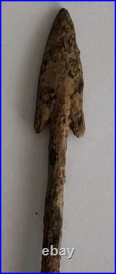 RARE EARLY BYZANTINE LONG IRON SOCKETED ARROWHEAD 500-700 AD. War Relic 15.5 cm