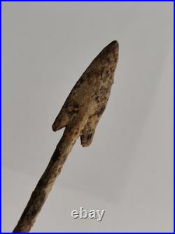 RARE EARLY BYZANTINE LONG IRON SOCKETED ARROWHEAD 500-700 AD. War Relic 15.5 cm