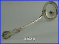 RARE EARLY EXETER KINGS PATTERN STERLING SILVER SOUP LADLE 1844 ANTIQUE 312g