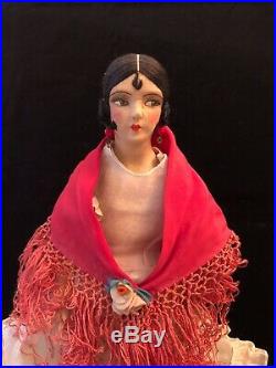 RARE EARLY NORAH WELLINGS SPANISH LADY BOUDOIR DOLL 18 Made In Spain
