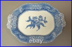 RARE EARLY SPODE'S CAMILLA BLUE SOUP TUREEN & MATCHING 17 TRAY, c. 1891-1920