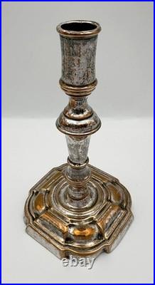 RARE EARLY TAPERSTICK OLD SHEFFIELD PLATE GEORGE II 1750's POSSIBLY BY HANCOCK
