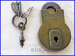 RARE E. Cotterill Heavy Duty Padlock & KEY. Unpickable 1800's. Plus 4 Other Keys