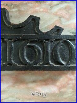 RARE Early 17th Century dated 1610 Carved Oak Panel Pediment