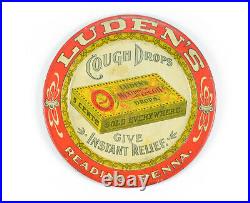 RARE Early 1900s Luden's Cough Drops Lithographed Antique Tip Tray Reading, PA