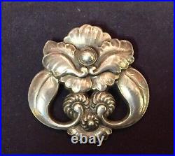 RARE? Early 1910-25? GEORG JENSEN Art Nouveau Stg Silver Orchid BROOCH/Pin #97