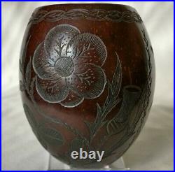 RARE Early 19th Century Carved Union Coconut Cup