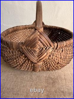RARE Early Antique 19th C Handmade Basket Patina AMAZING GOD's Eyes