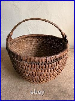 RARE Early Antique 19th C Handmade Basket Patina AMAZING GOD's Eyes